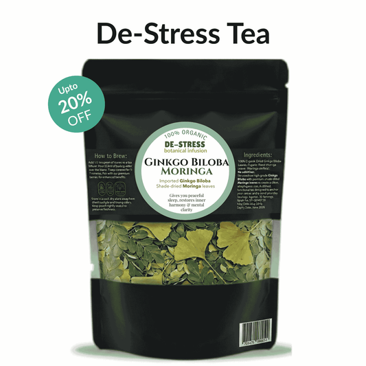 De-Stress Tea | Premium Ginkgo Biloba & Moringa