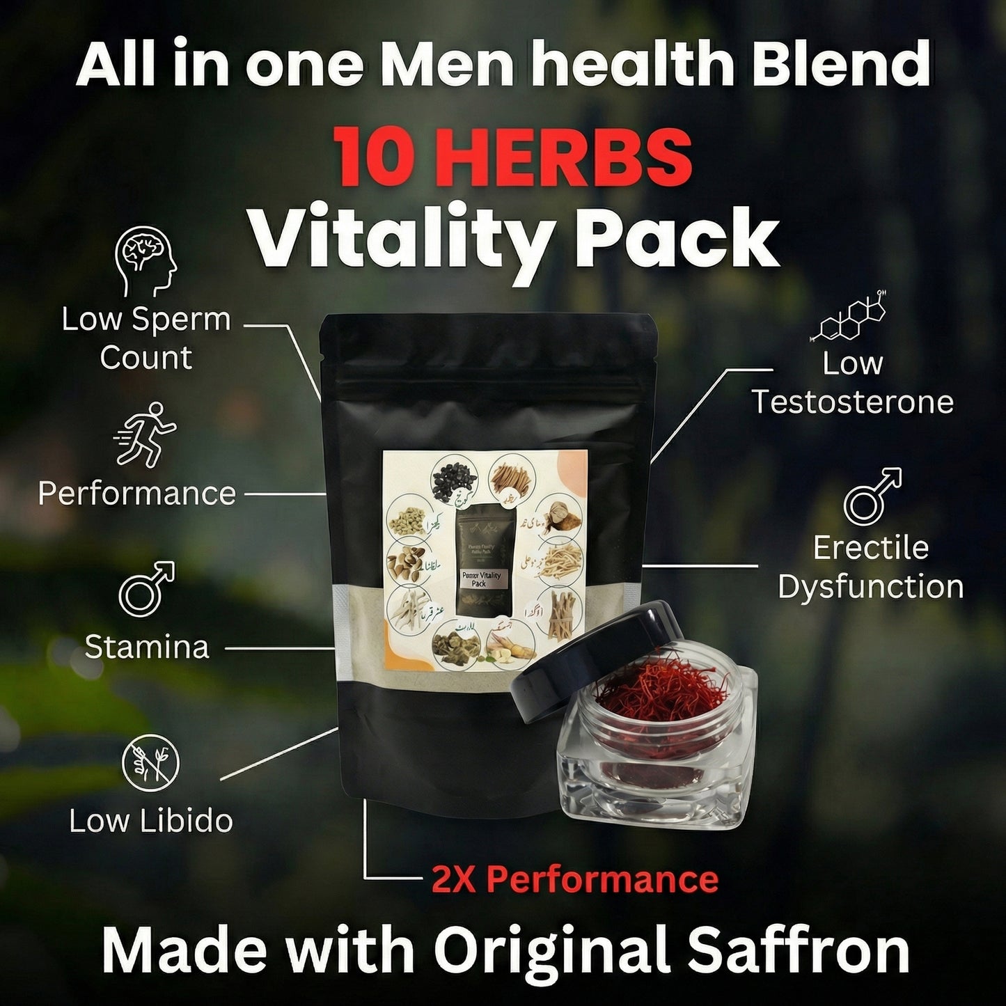 All in One Vitality Blend with Saffron (Zafran) | Men Booster